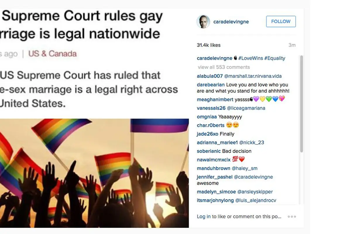 Cara Delevingne on Same Sex Marriage USA 0615