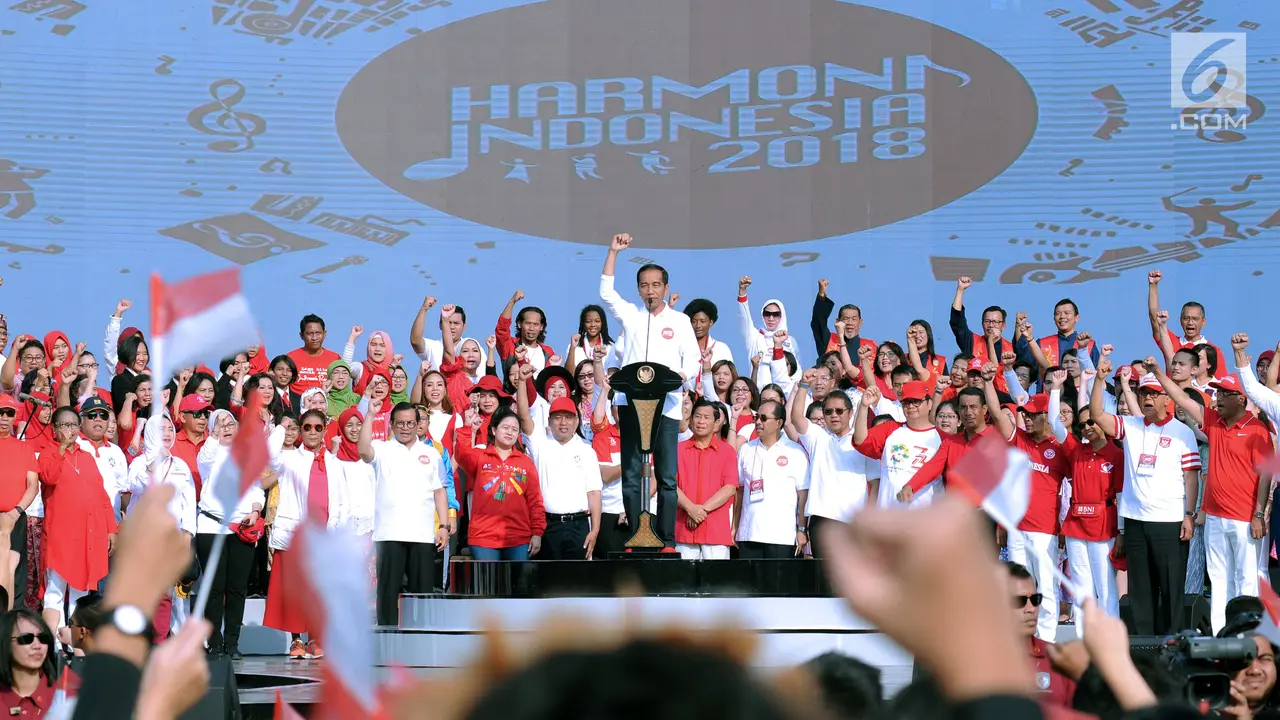 Presiden Jokowi Bernyanyi Bersama di Harmoni Indonesia 2018