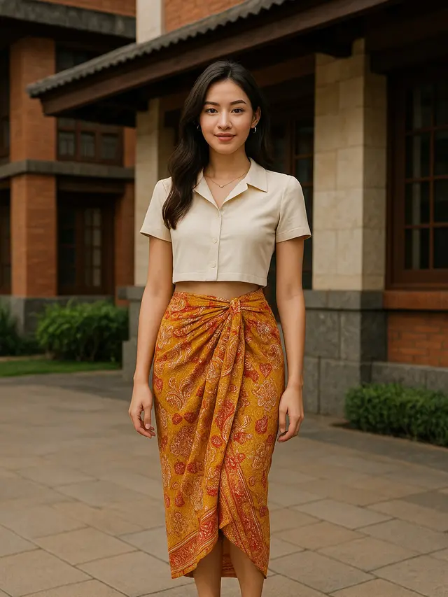 Model Padupadan Rok Lilit dengan Baju