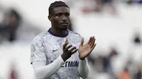 Penyerang Tottenham Hotspur asal Ghana #20, Mohammed Kudus, melakukan pemanasan untuk pertandingan&nbsp;Premier League antara West Ham United dan Tottenham Hotspur di Stadion London, London, pada 13 September 2025. (Ian Kington/AFP)