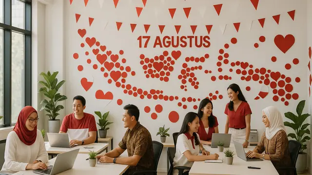 Dekorasi 17 Agustus di Kantor