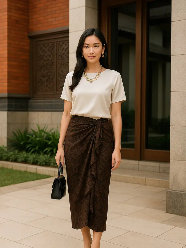 Model Padupadan Rok Lilit dengan Baju