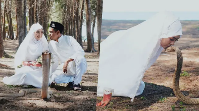 6 Prewedding Ekstrem Tema Ular Ini Bikin Merinding, Enggak Habis Pikir