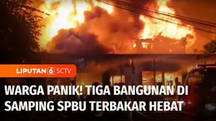VIDEO: Tiga Bangunan di Samping SPBU Terbakar Hebat, Warga Tenggarong Panik