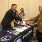 Duta Besar AS untuk Indonesia, Joseph R. Donovan Jr., saat membuka pameran pendidikan S2 dan S3 Amerika Serikat "U.S. Graduate Fair 2019" di Hotel Sheraton, Jakarta, Sabtu (21/9/2019). (Liputan6.com/Afra Augesti)