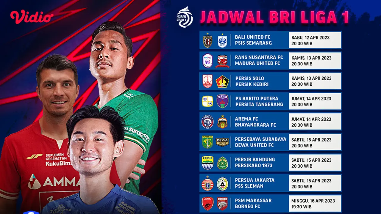 Jadwal Live Streaming BRI Liga 1 2022/2023 Pekan Ke-35 di Vidio
