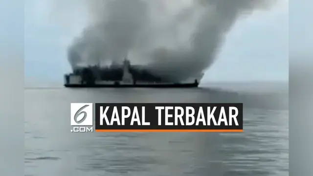 KM Santika Nusantara rute Balikpapan-Surabaya terbakar di perairan Masalembu, Kabupaten Sumenep, Madura, Kamis (22/8) malam.