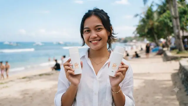 Perbedaan SPF 30 dan SPF 50 (AI Generated)