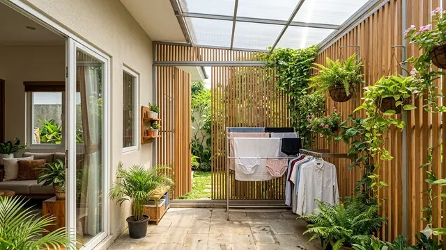 Tempat Jemur Baju untuk Rumah Kecil (Foto: Gemini AI)
