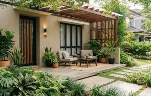 8 Warna Cat Teras Rumah yang Cocok dengan Tanaman Hijau di Depan Rumah, Bikin Terlihat Keren