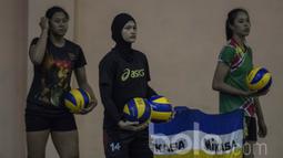 Pevoli Indonesia, Asih Pangestuti, saat mengikuti pemusatan latihan nasional jelang SEA Games di Padepokan Voli Sentul, Bogor, Rabu (17/5/2017). (Bola.com/Vitalis Yogi Trisna)
