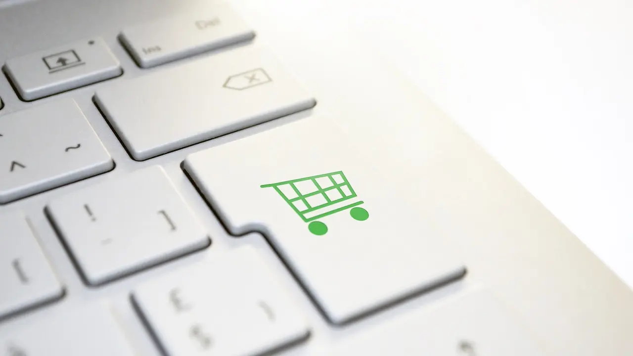 Ilustrasi belanja online, ecommerce, e-commerce, toko online