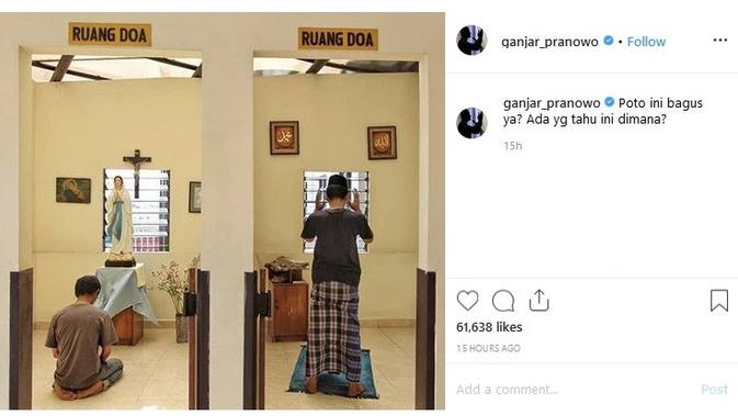 Ganjar Pranowo Unggah Foto Ruang Doa Beda Agama Kisah Di