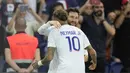 PSG memetik kemenangan krusial di lanjutan Ligue 1 2022/23. Berhadapan dengan Troyes, Les Parisien menang dengan skor 4-3. Lionel Messi menyumbang satu gol dalam laga ini. (AP Photo/Francois Mori)