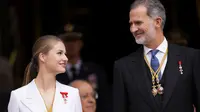 Putri Leonor dan Raja Felipe dari Kerajaan Spanyol. (AP Photo/Manu Fernandez)