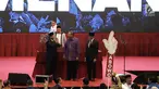 Presiden ke 6, Susilo Bambang Yudhoyono (tengah) saat menghadiri pidato kebangsaan Prabowo-Sandiaga di JCC, Jakarta, Senin (14/1) malam. Pidato kebangsaan mengusung Indonesia Menang. (merdeka.com/Iqbal S Nugroho)
