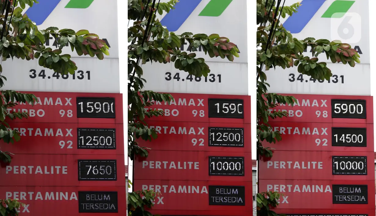 <p>Foto kombinasi (Combo) yang menggambarkan detik-detik kenaikan harga Bahan Bakar Minyak (BBM) Bersubsidi di SPBU Kawasan Jalan Siliwangi, Kota Tasikmalaya, Jawa Barat, Sabtu (3/9/2022). Pemerintah resmi menaikkan harga BBM Bersubsidi pada Sabtu (3/9) pukul 14.30 WIB. (Liputan6.com/Helmi Fithriansyah)</p>