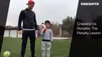 Video ketika Ronaldo Jr. ditantang sang ayah untuk mencetak 3 gol penalti, namun dari 3 penalti tersebut hanya 1 yang masuk ke dalam gawang. Maka dari itu Cristiano Ronaldo menghukum anaknya untuk push-up 10 kali.
