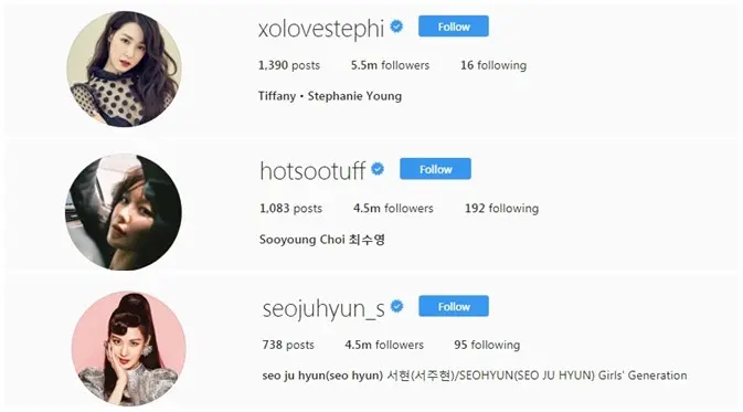 Instagram Tiffany, Sooyoung, dan SeohyunSNSD (Foto: Instagram/xolovestephi, hotsootuff, seojuhyun_s)