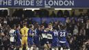 Sejumlah pemain Chelsea dan Tottenham Hotspur saling bersitegang dalam laga lanjutan Liga Inggris 2024/2025 yang berlangsung di Stamford Bridge, London, Kamis (03/04/2025) waktu setempat. (AP Photo/Ian Walton)