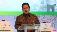 Menteri Badan Usaha Milik Negara Erick Thohir dalam Afirmasi Pembelian &amp; Pemanfaatan Produk Dalam Negeri Dalam Rangka Bangga Buatan Indonesia, Senin (25/4/2022).