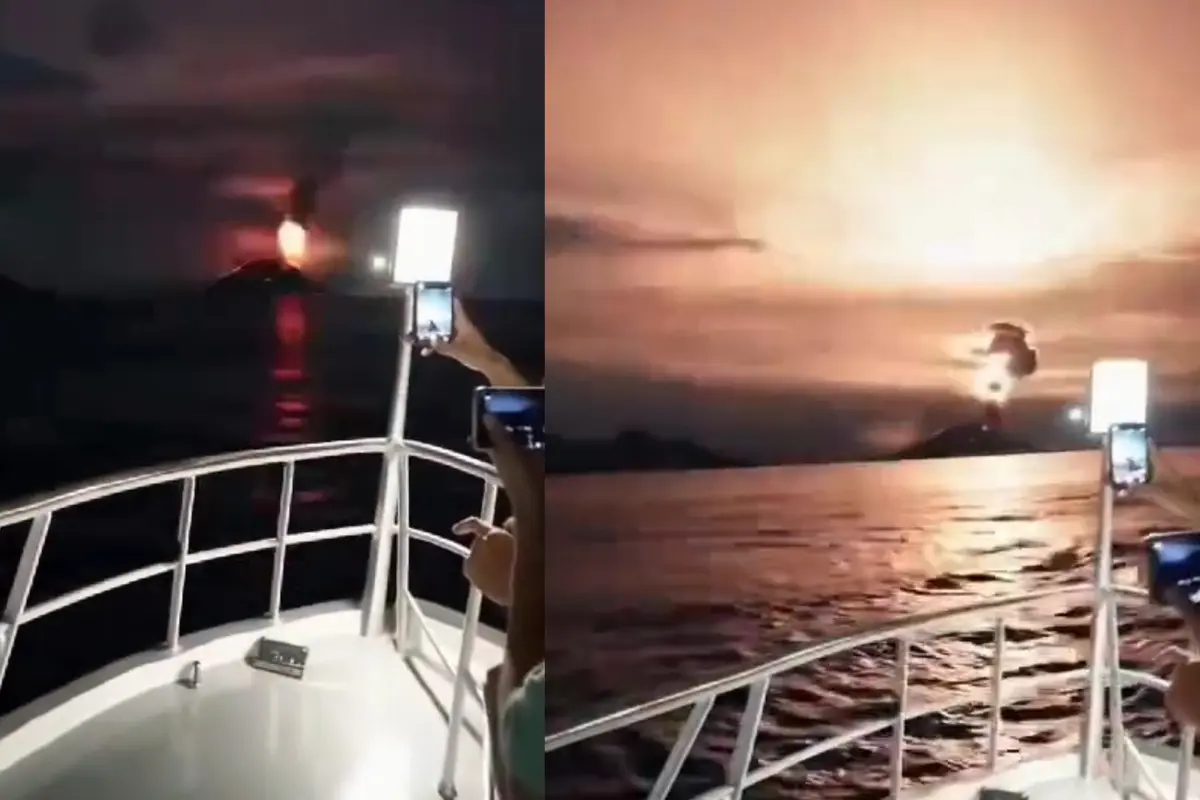 Viral klaim video yang memperlihatkan letusan dahsyat Gunung Anak Krakatau.