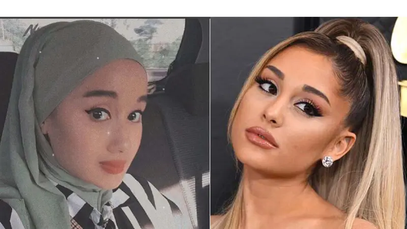 Bak Pinang Dibelah Dua, Ini Sosok Hijaber Kembaran Ariana Grande