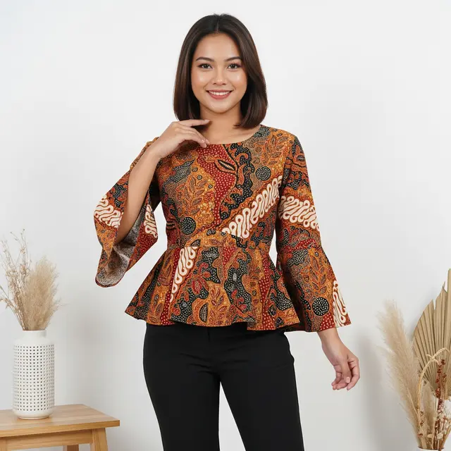 Model Batik Wanita Bell Sleeve