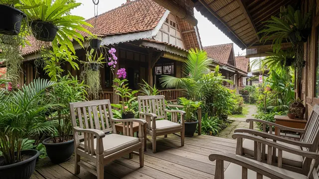 Pelengkap Teras Rumah Tropis di Kampung