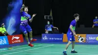 Kevin Sanjaya Sukamuljo/Marcus Fernaldi Gideon tampil pada Mola TV PBSI Thomas & Uber Cup Simulation 2020, Selasa (1/9/2020). (PBSI)