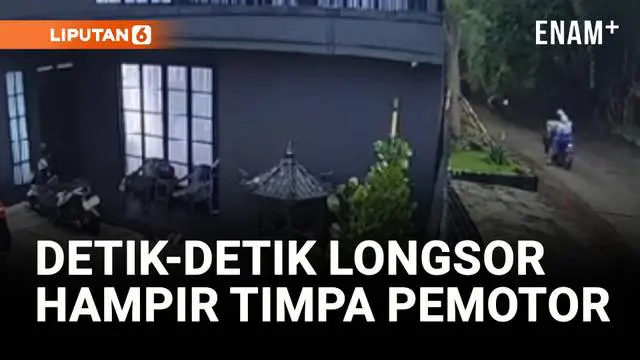 Detik detik longsor menutup jalan di Jalan Sersan Bajuri, Kawasan Lembang, Kabupaten Bandung Barat, Jawa Barat, terekam kamera CCTV. Tak ada korban jiwa dalam peristiwa ini.