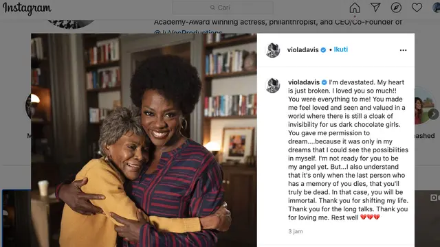 Unggahan Viola Davis tentang Cicely Tyson. (Foto: Instagram @violadavis)