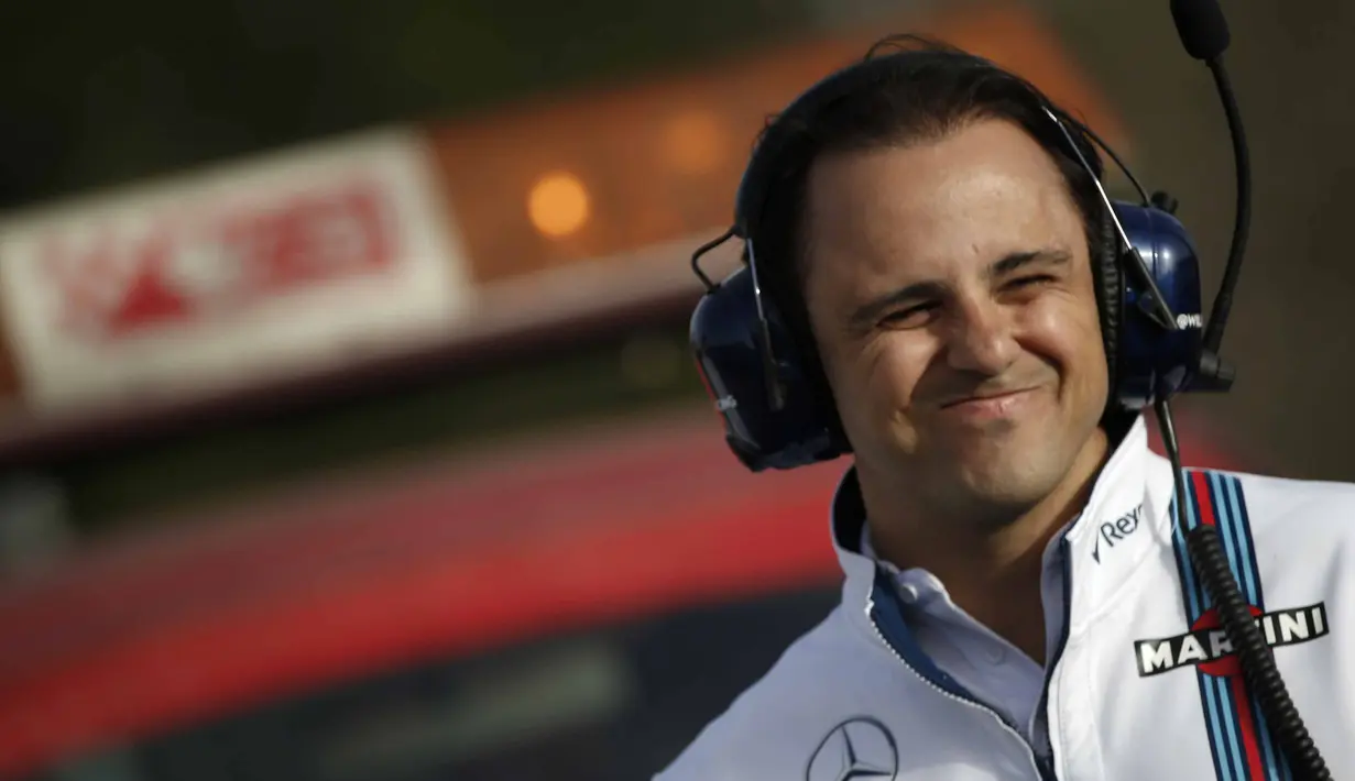 Pebalap Williams, Felipe Massa mencatat waktu terbaik 1m26,463s pada sesi terakhir hari ke-4 test pramusim di Sirkuit Catalunya, Barcelona, Spanyol, Kamis (25/2/2016). (REUTERS/Sergio Perez)
