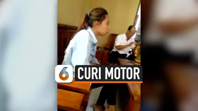 VIDEO: Curi Motor Bareng, Wanita Ditinggal Kabur Pacar Saat Ditangkap Warga