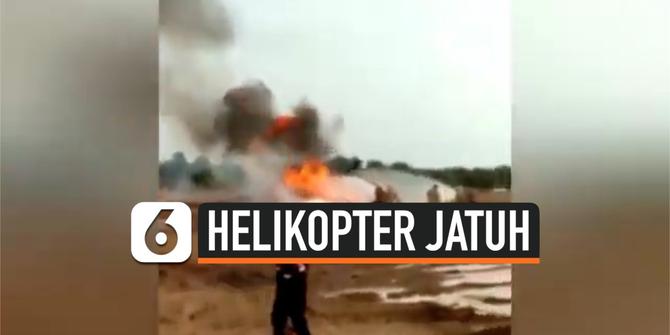 VIDEO: Detik-Detik Helikopter Jatuh di Kawasan Industri Kendal
