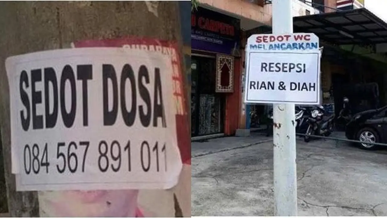 6 Tulisan Nyeleneh Sedot WC Ini Bikin Ketawa Geli