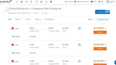 Sejumlah warganet mengunggah screen capture dari situs Traveloka, di situs tersebut tertera harga tiket pesawat Lion Air Jakarta – Singapura pada 28 November 2018 hanya dibanderol 150 ribu rupiah.