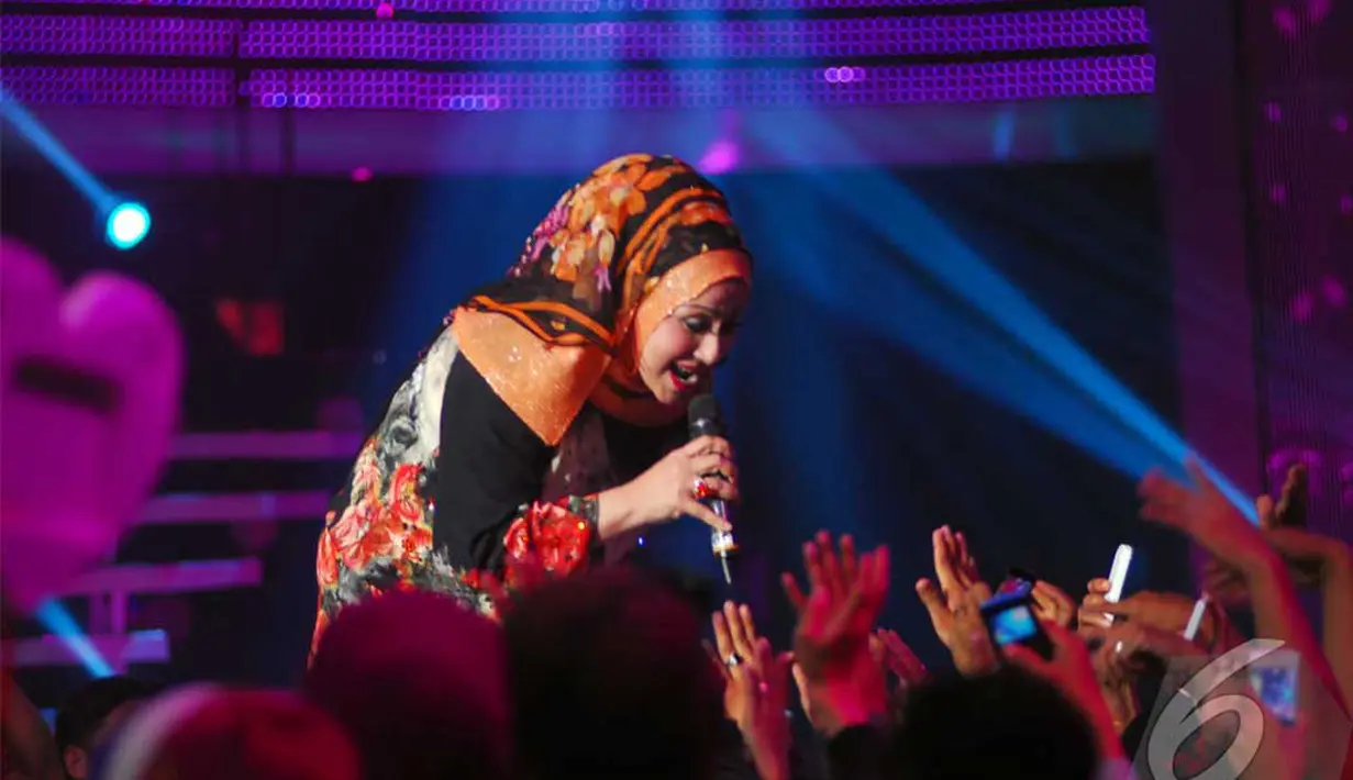 Menurut Camelia Malik, semenjak adanya D'Academy mampu membangkitkan kembali gairah musik dangdut di Indonesia (Liputan6.com/Miftahul Hayat).