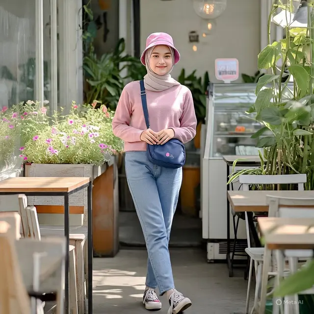 Outfit Kekinian Remaja: Sweater Pink Tie Dye & Denim