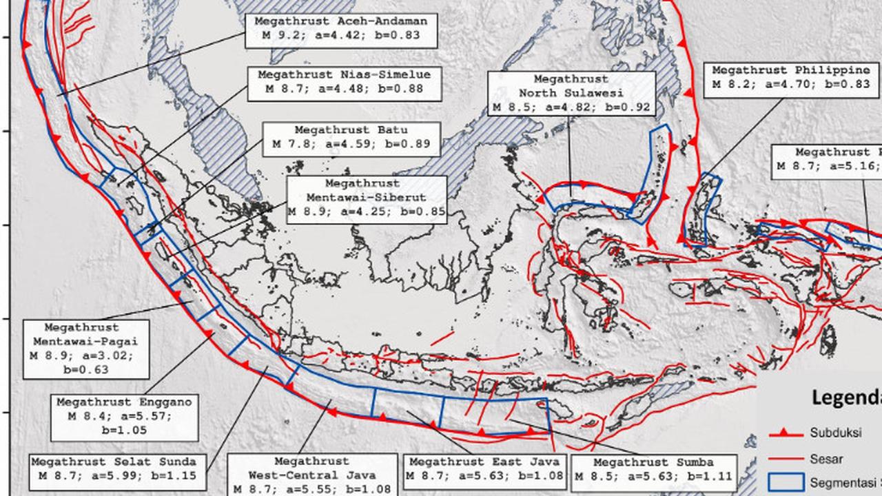 Indonesia Punya 15 Segmen Megathrust, Ini Penjelasan BRIN Indonesia