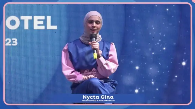 Nycta Gina kala menghadiri peluncuran kolaborasi Oreo X Blackpink yang digelar virtual, Januari 2023.