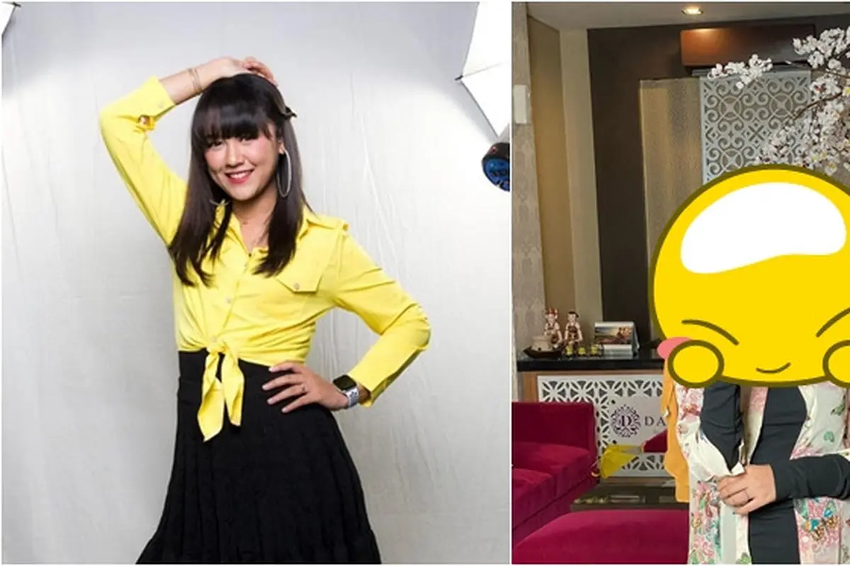 Potret pedangdut Happy Asmara kenakan hijab