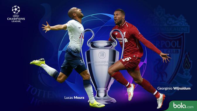 Liga Champions - Tottenham Hotspur Vs Liverpool - Lucas Moura Vs Georginio Wijnaldum (Bola.com/Adreanus Titus)