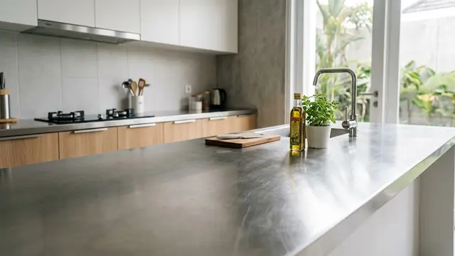 Countertop Dapur dari Stainless Steel