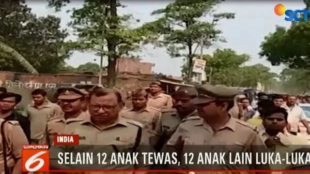 12 anak tewas dan 12 lainya luka-luka ketika sebuah mobil sekolah tertabrak kereta di perlintasan tanpa palang pintu di India