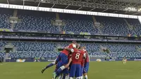 Chile rayakan gol ke gawang Bolivia pada duel grup A Copa America 2021 (AFP)