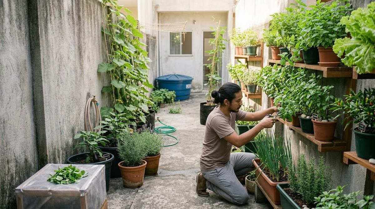 Cara Membuat Halaman Sempit Jadi Kebun Produktif Estetik