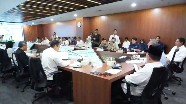 Rapat Koordinasi Terbatas Finalisasi Penetapan Peta Lahan Sawah di Kantor Kementerian Koordinator Bidang Pangan, Jakarta, Senin (7/9/2026). (Dok Kementerian PKP)