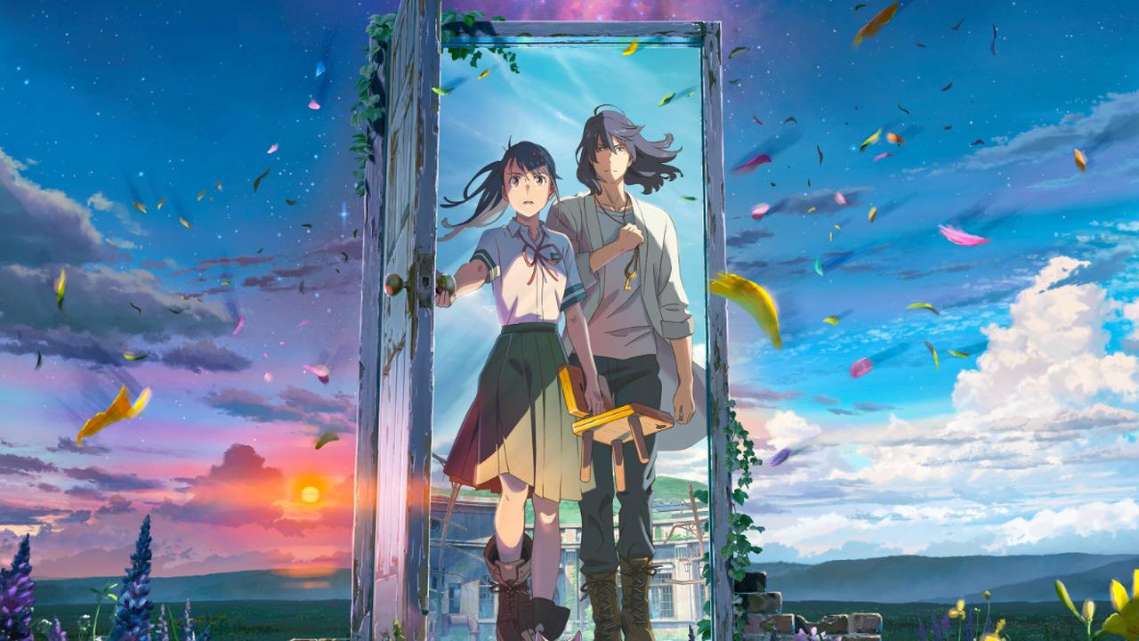 Poster film Suzume karya sutradara Makoto Shinkai.