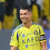 Gol lewat penalti pada menit ke-42 tersebut membalikkan keadaan dan memastikan kemenangan Al Nassr atas Al Okhdood, yang sebelumnya unggul lebih dulu. (AFP/Fayez Nureldine)